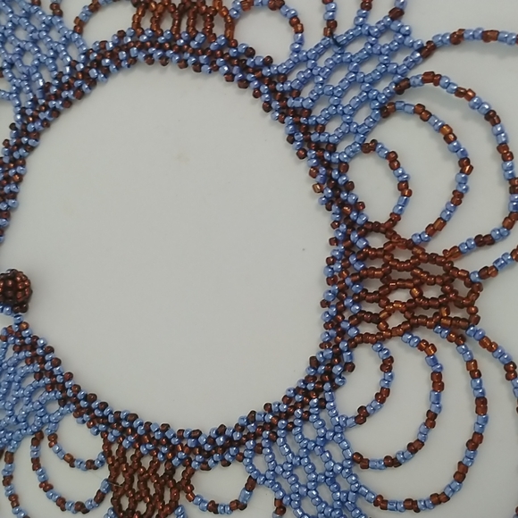 Handmade Blue and Brown Necklace - Picture 2 of 2